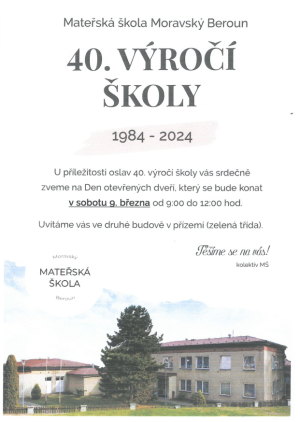 40. Výročí Mateřské školy v Moravském Berouně - 9.3.2024 1