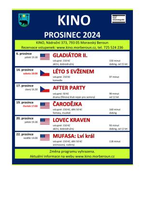 Kino Moravský Beroun Program v prosinci 2024 1